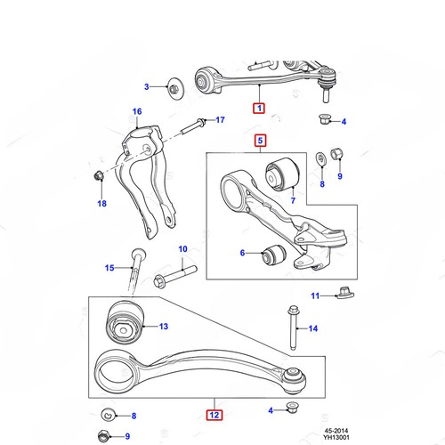 1 Pair Front Upper Control Arm Kits For Jaguar XJ XJL X351 C2D2474 C2D2475 New* - Picture 2 of 7