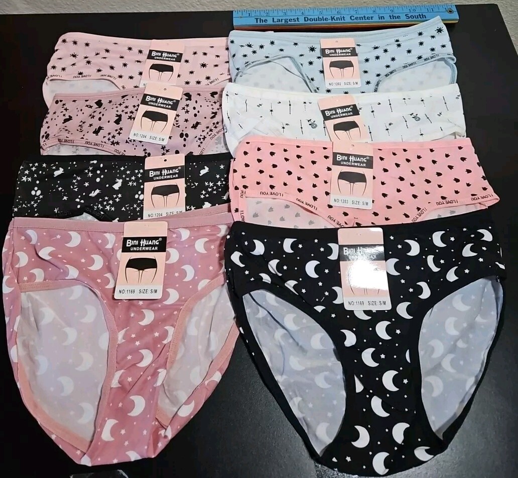 NEW Bini Huang Womans Panties Underwear 8 Pairs Size S/M Multi