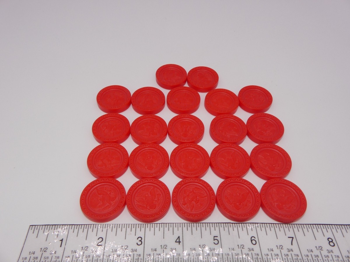1986 Connect Four Board Game Replacement Lot 22 Red Checker