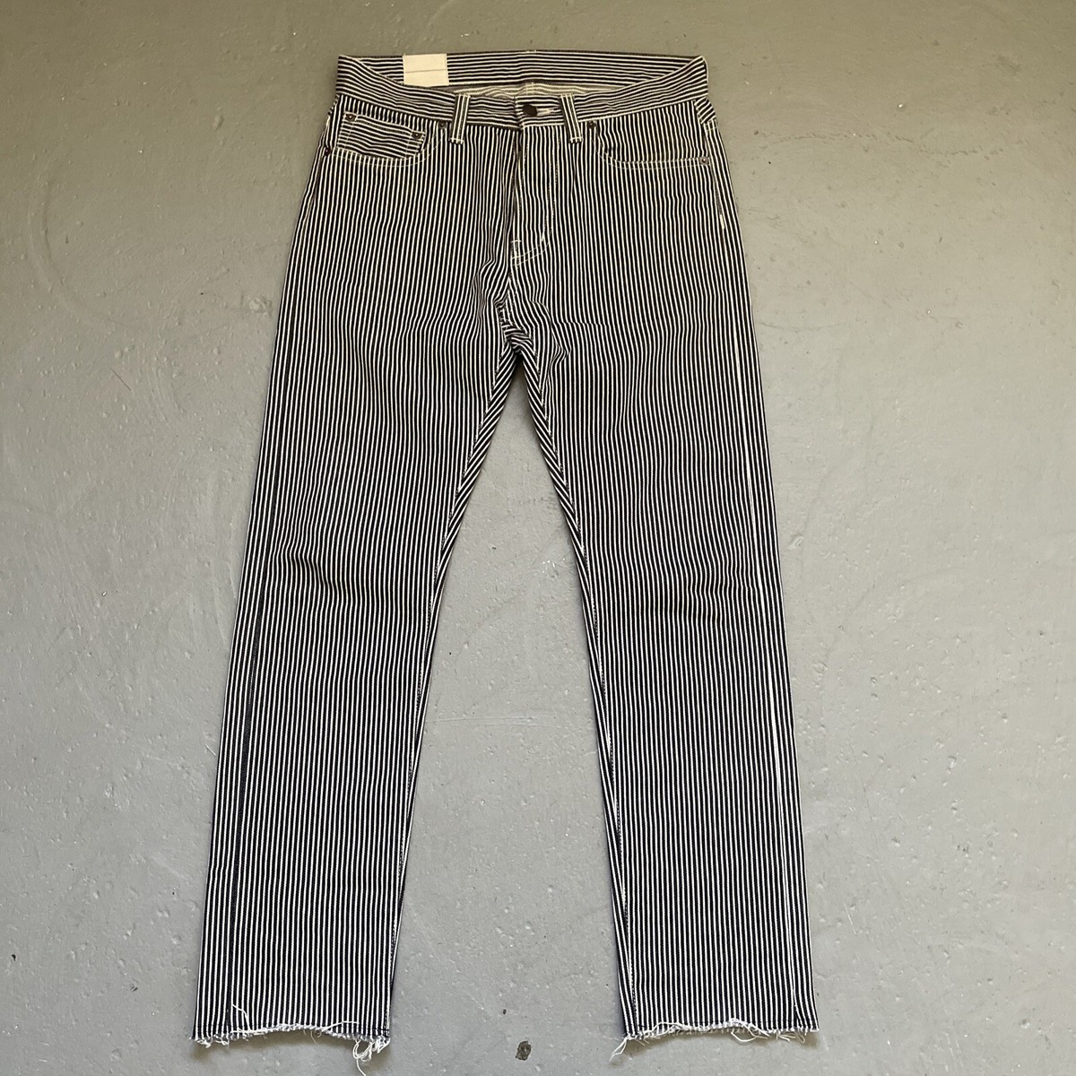 CHCM Selvedge Hickory Stripe Denim Work Jeans Made In Japan CHCM Selvedge Hickory Stripe Denim Work Jeans Made In Japan