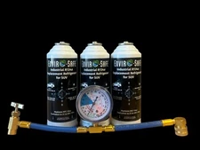 Envirosafe Industrial R134a Replacement Refrigerant SUV, 3 cans, Brass Gauge