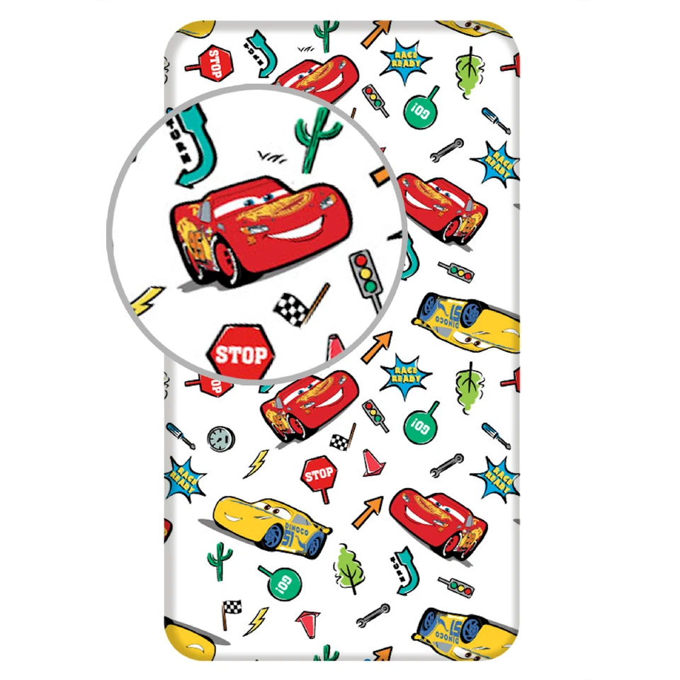 Disney Cars Giallo 3Pezzi Set Letto Singolo Copripiumino Federa + Lenzuola sotto - Immagine 3 di 3