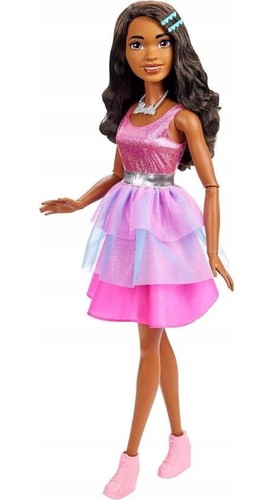 MUÑECA BARBIE GRANDE MUÑECA BARBIE 70 cm en vestido rosa HJY03 MATTEL - Imagen 5 de 8