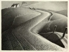 March, 1939 by Grant Wood Fine Art Print Americana Farm Road 20x26