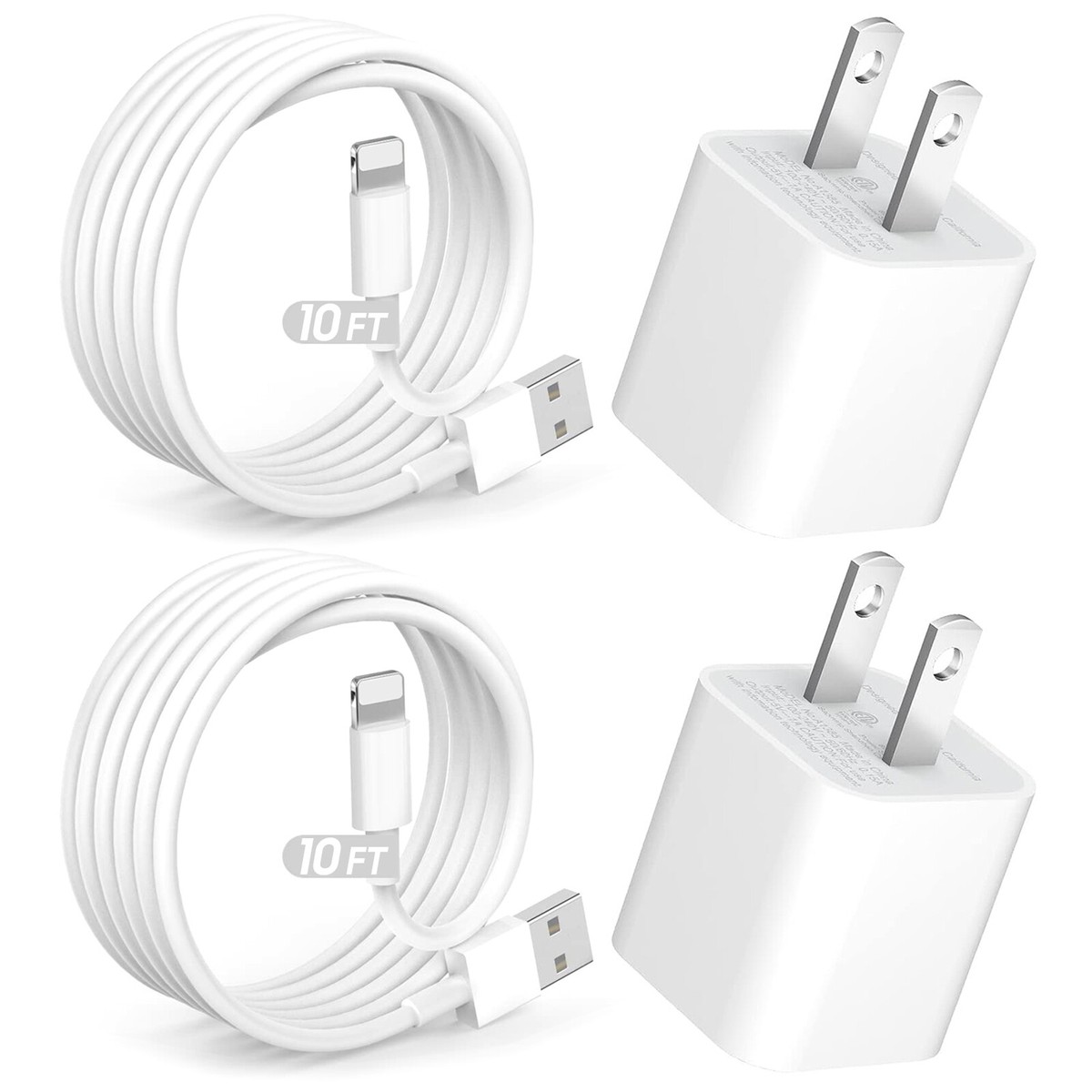 Chargeur Iphone, 2-Pack Cable 2M Avec Prise Usb Pour Iphone 14-14 Plus