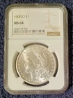 1900-O Morgan dollar, NGC MS-64; exceptional for the grade