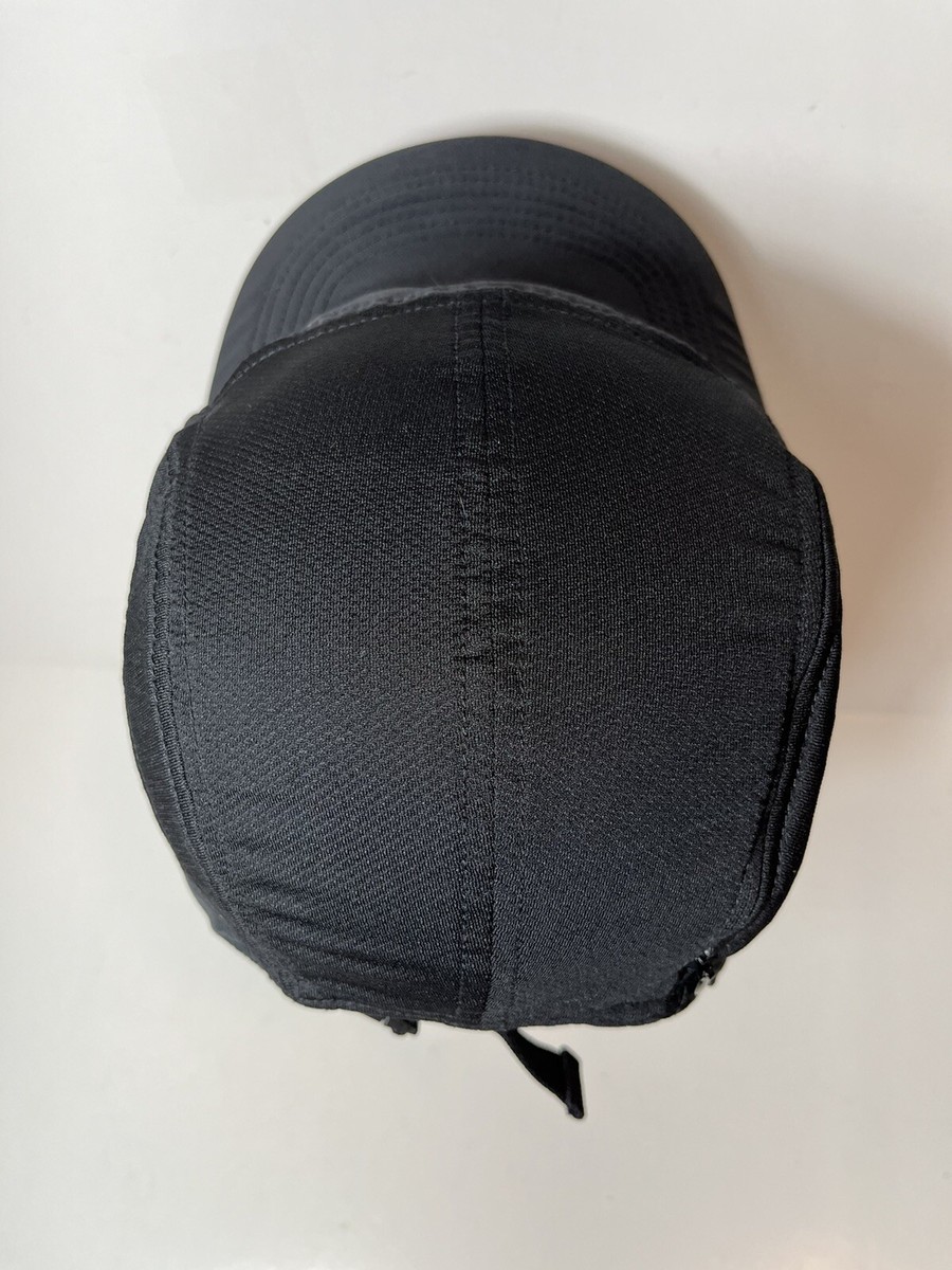 Nike AW84 DRI-FIT 5 Panel Hat Cap Black Mesh Reflective Pocket Zip