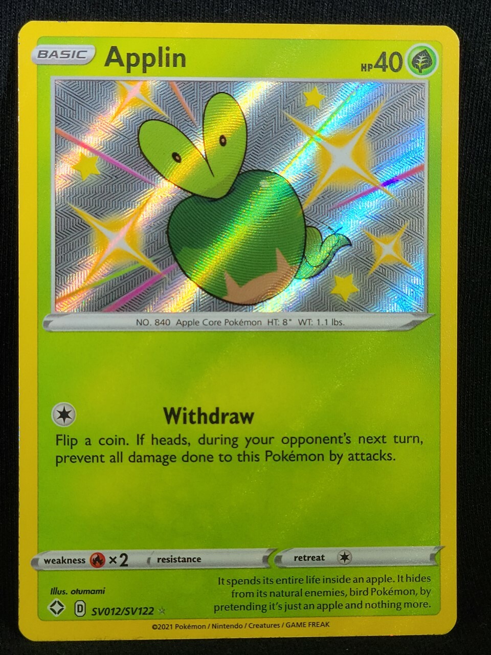 Pokemon TCG Applin SV012/SV122 Shining Fates 2020 Shiny Vault MINT from box