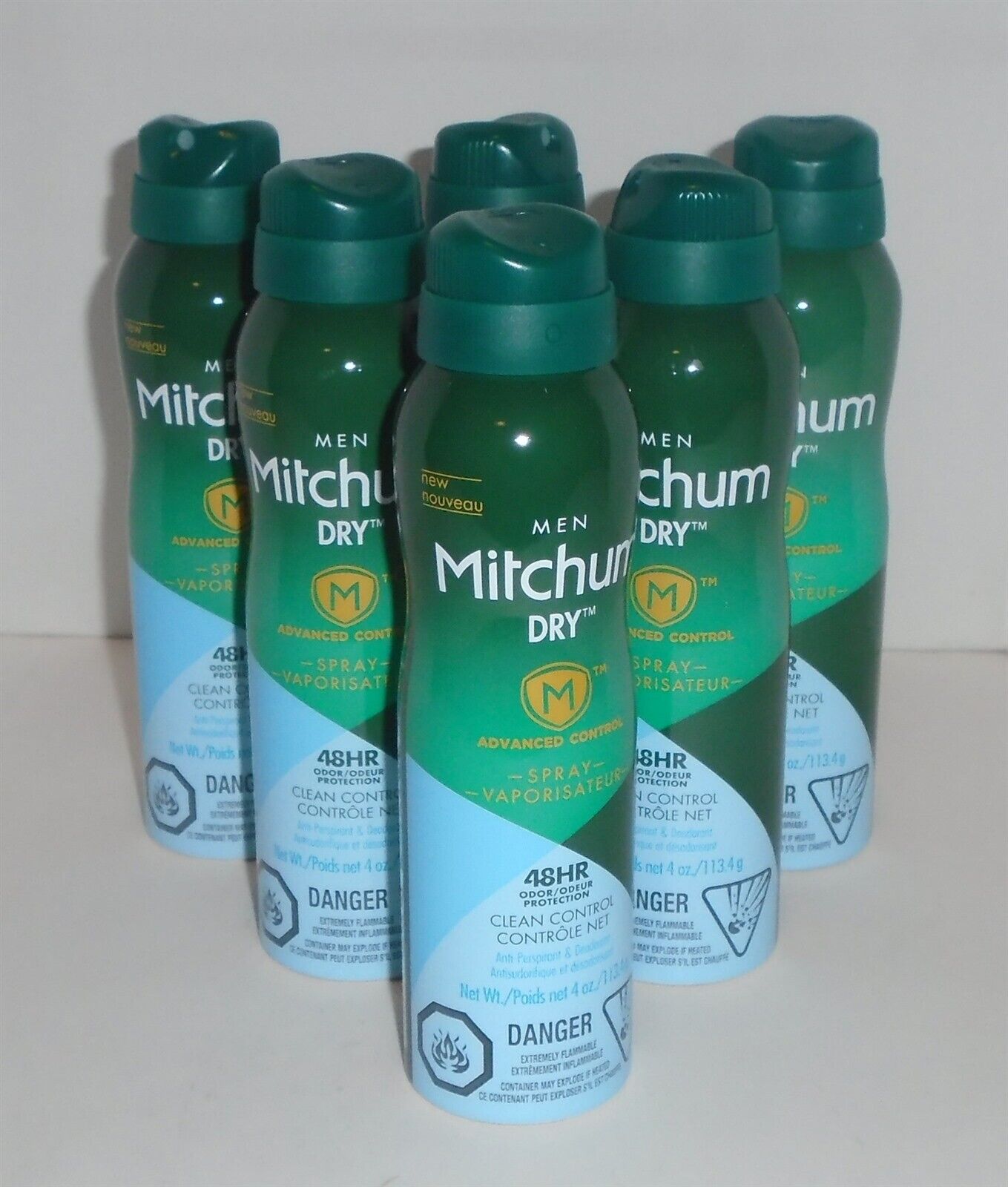 Mitchum Men DRY 48HR Advanced Clean Control Antiperspirant Deodorant 6 Pack 4oz
