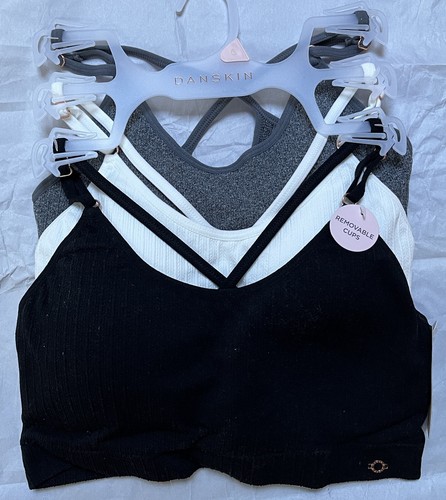 Neu mit Etikett Danskin 1 SCHWARZ 1 GRAU 1 WEISS MIT F BH DS2160 X/LARGE $ 54