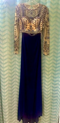 Sherri Hill Size 0 Navy Blue Beaded 2Pc Beaded Prom Homecoming Pageant Dress NWT - Picture 6 of 6