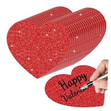 Valentine's Day Paper CutoutsPcs Glitter Red Heart Cut-Outs Large Love 100