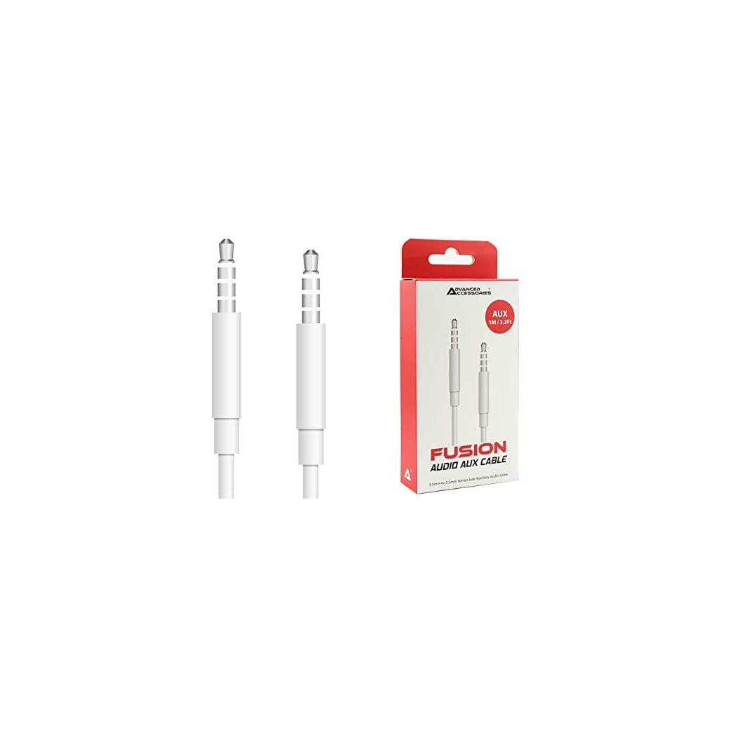 Fusion Audio Aux Cable 3.5mm White Practical Everyday Use