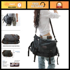 Large Vintage Canvas Messenger Bag for 13-17" Laptops - Stylish Shoulder Bag for