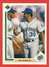 1991 UPPER DECK - KEN GRIFFEY SR W/ JR #572 SEATTLE MARINERS NM/MT