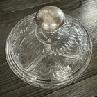 Antique Etched CANDY DISH Divided w/Lid STERLING KNOB Finial — photo 1