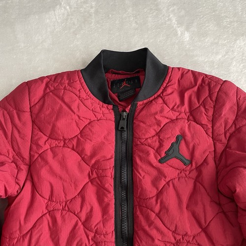 Nike Air Jordan Youth Boys Puffer Jacket Full Zip Back Spell Out Small 8-10YRS - Picture 1 of 12