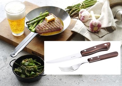 Steakmesser  und Steakgabel   Steakbesteck SET mit je 6 Messer u Gabel