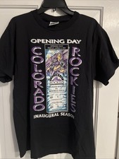 VTG Colorado Rockies Opening Day 1993 Single Stitch Baseball 90s T Shirt Mens L
