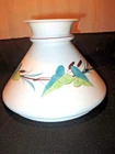 ANTIQUE~~~7" MILK GLASS STUDENT LAMP SHADE & CATTAILS