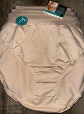 Vanity Fair  Womens Hi-Cut Underwear Panties 3-Pair Nylon Blend Beige  M/6