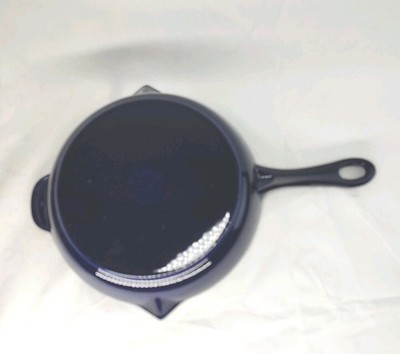 Staub 10'' Enameled Cast Iron Fry Pan Skillet #26 Dark Blue Made in France