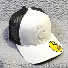 Carhartt Hat Cap Mens White Black Trucker Outdoor Snap Back Work Mesh Back NWT