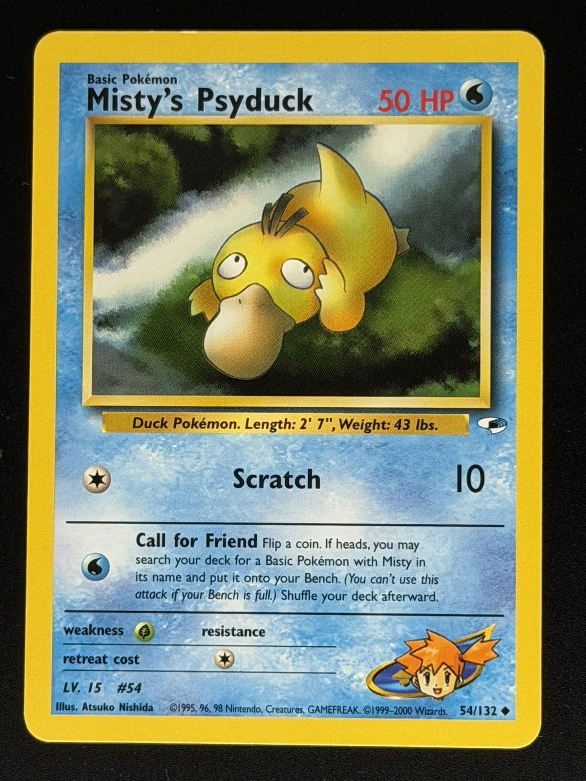 Misty's Psyduck 54/132 Gym Heroes Pokemon Unlimited LP