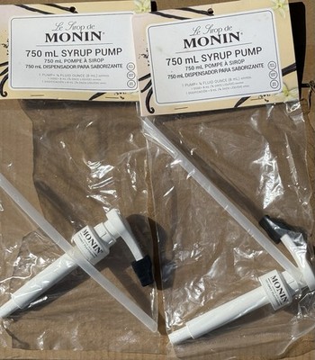 2-New NIP MONIN Syrup Pumps DISPENSER 750ml Coffee Cocktails Tea BAR Concession