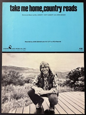 1971 JOHN DENVER ''TAKE ME HOME, COUNTRY ROADS'' #3 SHEET MUSIC - COUNTRY POP ROCK
