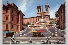 Roma Trinita dei Monti Church 1960 Italy Postcard