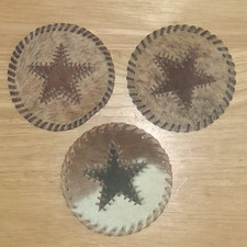 Authentic Cowhide Coasters. Handmade Leather from Ecuador