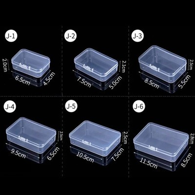 Mini Quadrat Klar Kunststoff Kleine Box Schmuck Aufbewahrung Behälter Perlen Etui Box UK