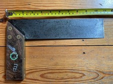 Vintage ELVICTA ELLIOT-LUCAS Wood & Brass Carpenter’s Try Square , 27 cm long