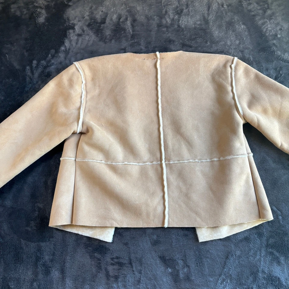 Chaqueta para mujer Axcess Liz Claiborne imitación gamuza forrada piel cuello grande Foto 3 de 4