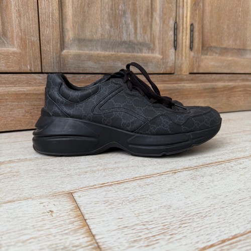 Gucci schwarz Monogramm GG Rhyton Herren Turnschuhe Größe 9 passt US 9,5