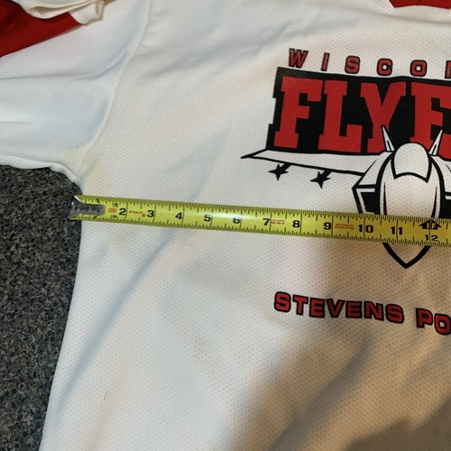 WISCONSIN Flyers Hockey Jersey White XL Hockey USA Made Steven’s Point, WI - Picture 5 of 10