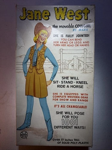 2 For 1 Vintage Marx Jane West 1965 1st Edition Action Figure With Accesories