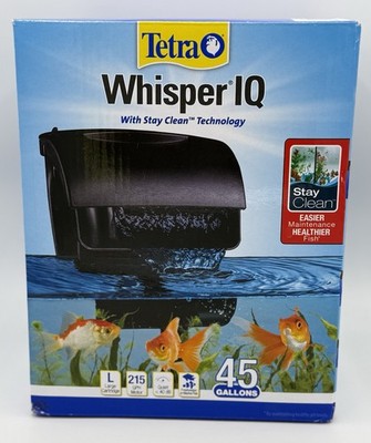 Tetra Whisper IQ Power Filter with Stay Clean Technology 45 Gallon 215 GPH