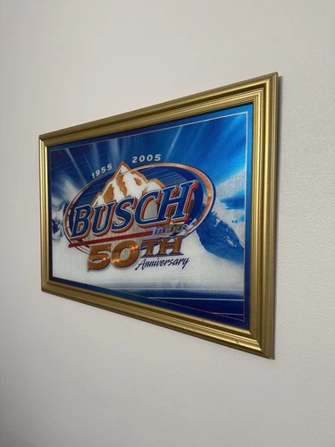 Busch Beer 50th Anniversary Vintage Advertising Bar Sign 36x24 Inches