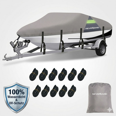 Bootspersenning 5,2-5,8m NEVERLAND Bootsplane Wasserdicht UV Reflektor Grau