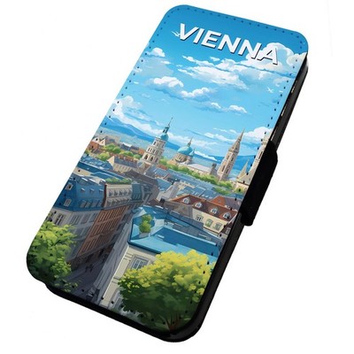 Bedruckte Klapp Handyhülle iPhone, Samsung & Huawei Ferienstädte Wien