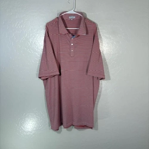 Peter Millar Polo Shirt Mens 3XLT Red Stripe Summer Comfort Golf Stretch