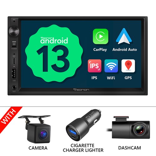 Double DIN 7" IPS Touchscreen Android 13 Car Play Stereo GPS Navi RDS Radio WiFi - Picture 24 of 30