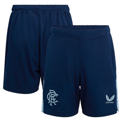 Kinder Rangers FC Shorts Fußball Castore Trainingsshorts mit Taschen - Neu