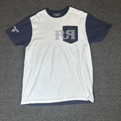 Rockrevival Men's White and Navy T-shirt