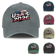2026 USA World Cup Soccer Print Hat Vintage Baseball Cap Football Adjustable