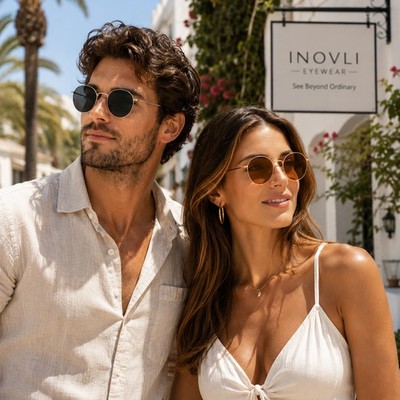 Round Sunglasses UV400 Metal Frame Outdoor Driving Travel Eyewear Women's Men's