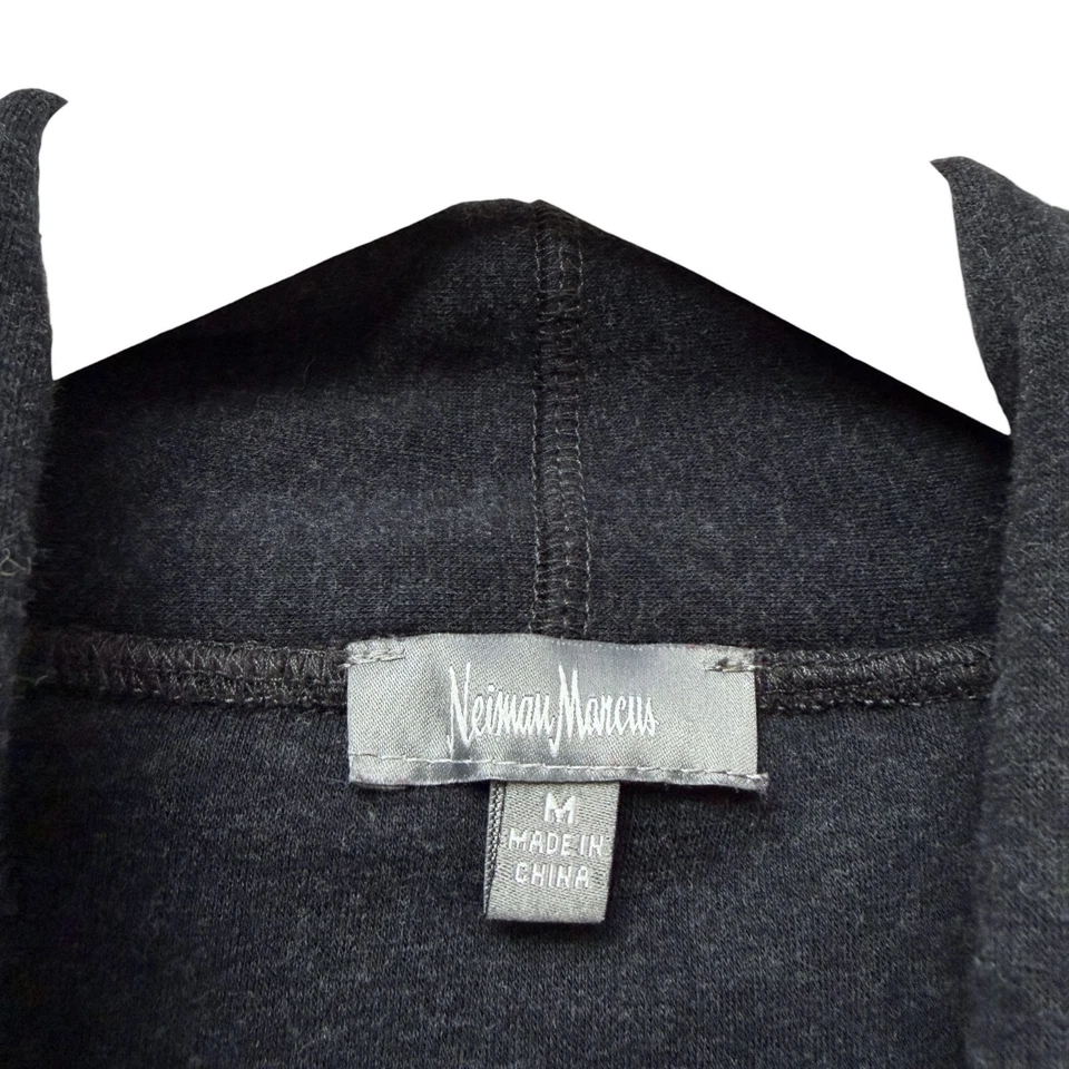 Neiman Marcus Vest Medium Charcoal Gray Fleece Sweatshirt Womens Artsy Jacket - Image 4 of 4