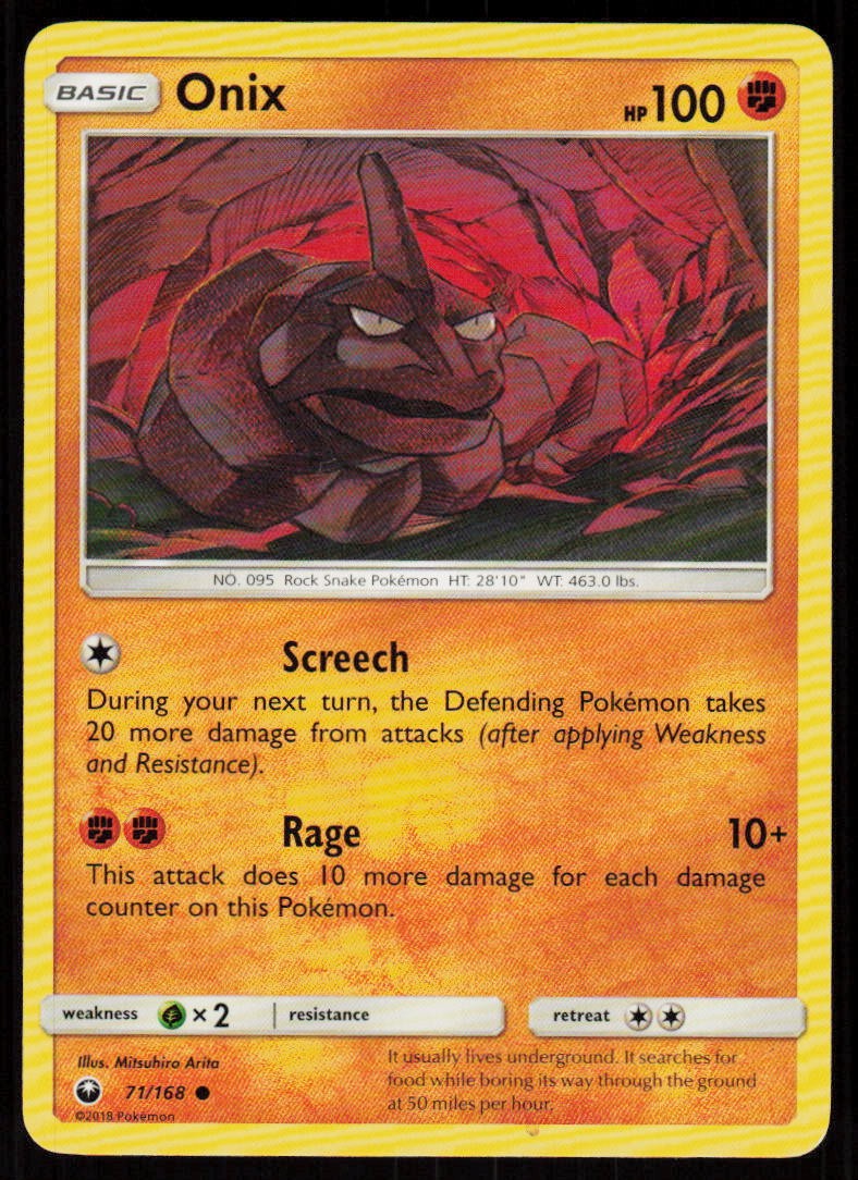Onix 71/168 Common Celestial Storm Pokemon Near Mint